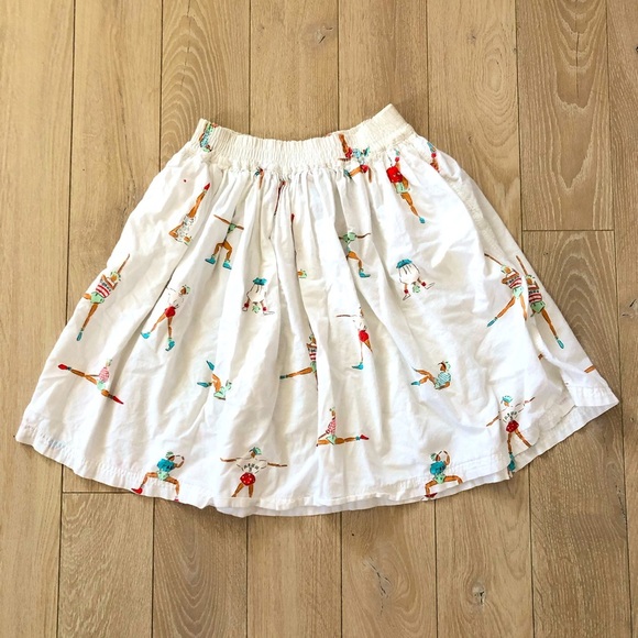 NAF NAF Paris Vintage Made in France Exercise Print Gathered Mini Skirt - Picture 1 of 10